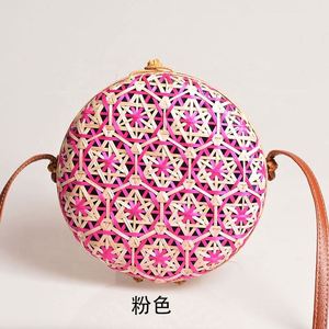 Hollow Round Rattan Bamboo Woven Handbag Long <b>Strap</b> <b>Shoulder</b> Bag Mini Crossbody Bag for Women Lady Girl Shopping Holiday Dress - Product Image 3
