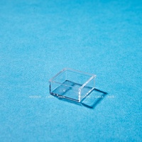Clair bleu orange 2 en 1 joue blush boîte en plastique vide carré vide paillettes fard à paupières poudre conteneur transparent baume à lèvres étui