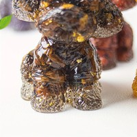 도매 천연 크리스탈 힐링 에너지 자수정 스톤 에폭시 크리스탈 칩 레진 DIY 테디베어 강아지 공예 마스코트 장식품