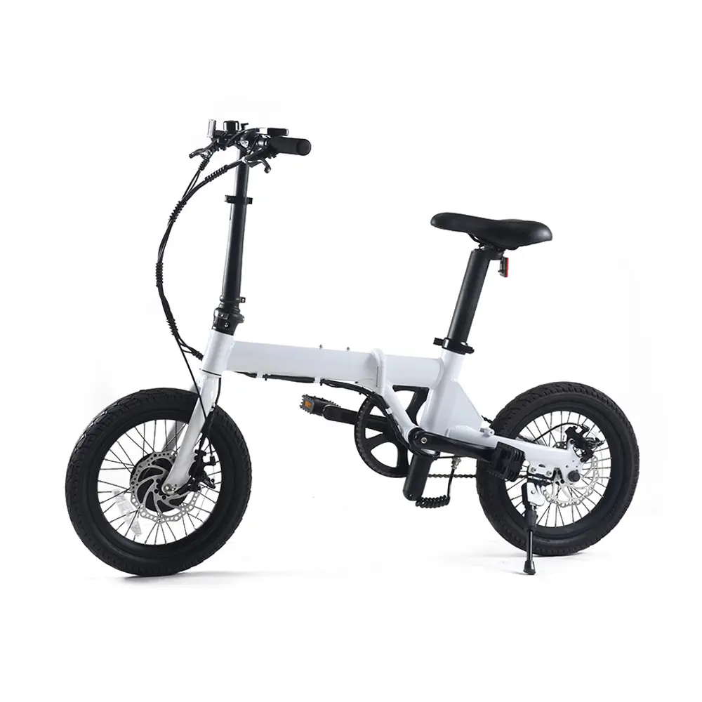 16 pulgadas 250W MOTOR 5PAS Li-batería recargable portátil e bicicleta de plegado fácil ahorro de energía eléctrica de la bicicleta con luces