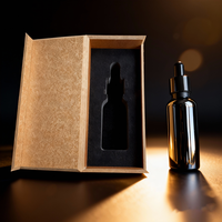 Flacon d'huile essentielle noir brillant avec bouchon compte-gouttes noir, fond antidérapant, 10 ml, 15 ml, 20 ml, boîte d'emballage personnalisable