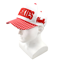 Gorra de Béisbol con Visera de Cuadros Rojos y Blancos, Personalizada con Logotipo, Estilo Vintage, 5 Paneles, Bordada, para Equipos Deportivos