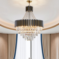 Lustre LED de luxe en cristal K9 doré, moderne et exquis, pour hall d'hôtel, villa, ou foyer, avec douille E14