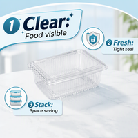 Transparante blisterverpakking van PET, voedselveilig, voor fruit, groenten, sla, wegwerpbaar plastic verpakking