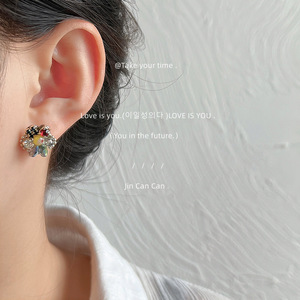 <span class=keywords><strong>Pendientes</strong></span> de Cristal chapados en 14K, <span class=keywords><strong>pendientes</strong></span> de cristal coloridos con forma de flor delicada, <span class=keywords><strong>pendientes</strong></span> de cristal de flor antialérgicos - Product Image 2