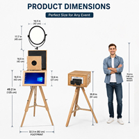 Machine Photobooth Instantanée Rétro en Bois pour Événements et Mariages, Équipement et Accessoires de Mariage en Extérieur, Boîte Photo pour les États-Unis