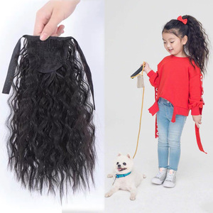 Coda di cavallo <span class=keywords><strong>bambina</strong></span> piccola fagottina coda di cavallo per bambini naturale capelli ricci <span class=keywords><strong>Extension</strong></span> facile da fissare i bambini coda di cavallo Afro Wave parrucca per bambini - Product Image 4
