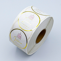 Autocollants Personnalisés sur Mesure pour Gâteaux et Cupcakes, Logo Doré, Étiquettes "Handmade With Love" pour Boîtes de Pâtisserie