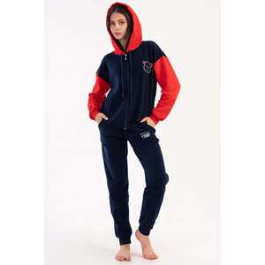 Ensemble de pyjama en polaire à manches longues pour femme, avec capuche, fermeture éclair, poches et poignets - Product Image 4