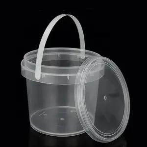Plastic 1500ml Storage Bucket Clear Slime Storage Case 50 oz Slime Containers with Lids and Handles for Slime DIY Art Craft Pigm