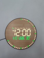 Großhandel 5823L Farbige Runde LED-Anzeige Temperatur-Wanduhr mit Kalender, Woche, Temperatur und Luftfeuchtigkeit