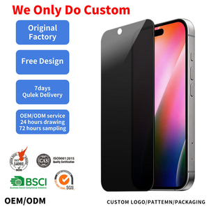 โรงงานผู้ผลิต รับทำโลโก้ตามสั่ง สำหรับกระจกกันรอย iPhone 18 Pro Max แบบ 9H ป้องกันการมองเห็นจากด้านข้าง ป้องกันการสอดแนม ป้องกันการกระแทก รับผลิตแบบ OEM/ODM - Product Image 1
