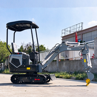 Pengiriman Gratis Mini Excavator Baru 1.2 Ton Hidrolik Harga Mini Excavator Multifungsi Micro Crawler Diesel Dengan Bucket