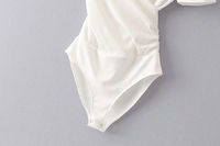 Body Shimaer Femme Col Croisé, Coupe Ajustée, Dos Nu, Entrejambe à Boutons-Pression
