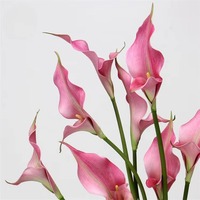 Décoration de mariage EVA 2 têtes fleurs de lys calla Real Touch fleurs de lys calla artificielles blanches