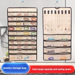 Organizador de Joyas Colgante de Doble Cara con Bolsillos Transparentes, Bolsa de Almacenamiento de Joyas de Gran Capacidad para Collares, Pendientes y Anillos - Product Image 2