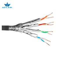 Kabel Ethernet SFTP Cat7 Berkualitas Tinggi 23AWG Pelindung Anyaman Aluminium Foil 305m (1000ft) Harga Pabrik