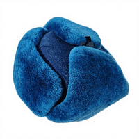 Gorro Ushanka de Piel de Oveja Auténtica, Suave y Cálido para Invierno, con Orejeras, para Tapicería de Automóviles y Prendas de Vestir, Gorro de Invierno de Piel Animal