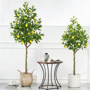 Grande Albero di Limone Artificiale Nordico per Interni, Albero Decorativo Verde <span class=keywords><strong>Bonsai</strong></span>, Materiale PU e PVC Morbido, Altezza 120-180cm - Product Image 3