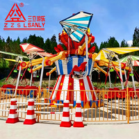 Manège volant double place avec auvent coloré pour parcs d'attractions et divertissement familial