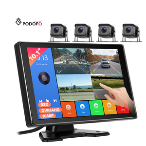 Podofo 10.1" IPS 4K Car <strong>Monitor</strong> &amp; Mini <strong>TV</strong> USB Connected <strong>LCD</strong> Screen <strong>with</strong> RGB 4 Channel Video <strong>Input</strong> Security <strong>Computer</strong> Display - Product Image 1