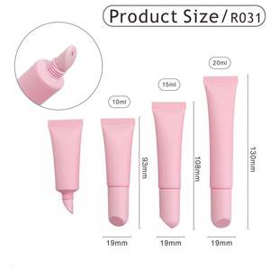 Tubo exprimidor de 10ml y 20ml para brillo de labios, lápiz labial, bálsamo labial, rollo en crema para los ojos, embalaje, tubo de fabricación de PE de plástico blanco y rosa - Product Image 3