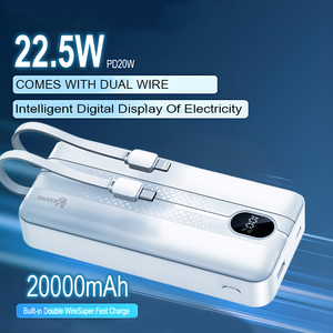 Ngân hàng điện 20000mAh PD 22.5W + QC3.0 sạc nhanh được xây dựng trong Loại-C Cáp Iphone cho xách tay dung lượng cao kaxinsi KP-358 - Product Image 4
