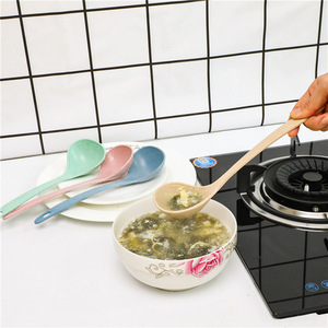 Wheat Straw <b>Soup</b> Ladle Long Handle Eco Friendly Kitchen Utensil For Porridge Hot <b>Pot</b> Large Congee Spoon Solid Color Nordic Style - Product Image 4