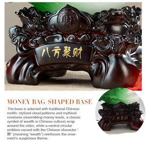 Sculpture de chou en jade Feng Shui, ornement en résine de jade blanc simulé, décoration d'intérieur porte-bonheur pour la prospérité - Product Image 4