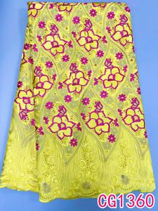 Nuovi lacci in cotone nero africano tessuto di pizzo secco chimico di buona qualità merletto in Voile svizzero - Product Image 2