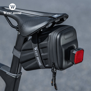 Sacoche de selle de vélo WEST BIKING en carbone, étanche, pour sports de plein air, avec support pour feu arrière, sacoche arrière de cyclisme - Product Image 1