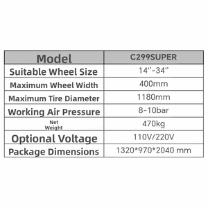Cambiadores <span class=keywords><strong>de</strong></span> neumáticos originales <span class=keywords><strong>Coseng</strong></span> C299PRO y C299SUPER sin disco y diseño sin palanca - Product Image 4