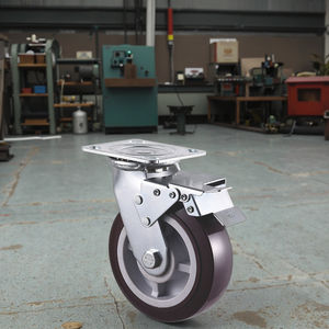 VIMA Industrial Red 4 Zoll schwenkbares Brems rad und Rolle 360 Umdrehung PU und PP Trolley Radwagen Nachlauf Hoch leistungs gießer - Product Image 1