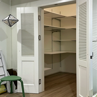 Porte pliante intérieure en bois massif de qualité supérieure, 4 panneaux, à persiennes réglables, avec quincaillerie robuste pour chambre à coucher