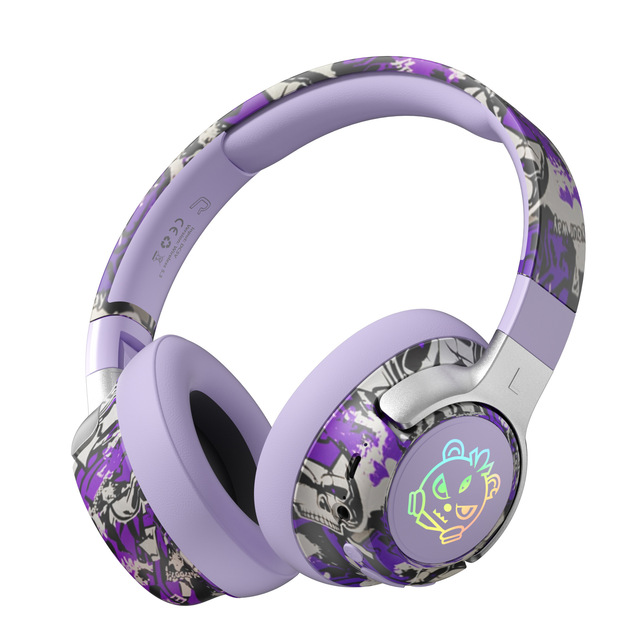 Graffiti Over-Ear for Headset 3D Surround Sound Dynamic Lightweight Leather for Sports Gaming Music Disposable Headphone