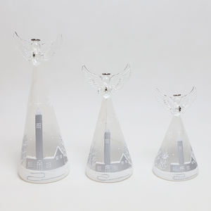 Batterij-Aangedreven Geblazen Glas Bevroren Wit Kerst Handgeschilderd Licht Engel Tafeldecoratie Groothandel - Product Image 4