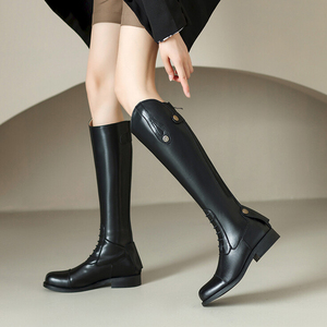 <span class=keywords><strong>Bottes</strong></span> d'équitation <span class=keywords><strong>hautes</strong></span> <span class=keywords><strong>pour</strong></span> femmes, confortables, avec fermeture éclair, large mollet et largeurs variées, <span class=keywords><strong>bottes</strong></span> d'équitation équestres - Product Image 2