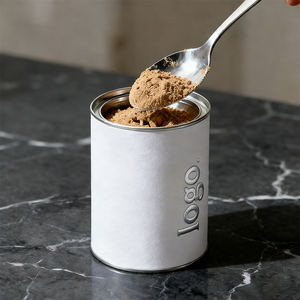 Cylindre en papier de qualité alimentaire personnalisé avec couvercle hermétique à décoller |   Emballage recyclable pour poudre de protéines de sucre, café et aliments secs - Product Image 6