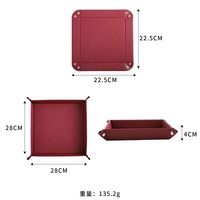 Plateau de rangement pour entrée personnalisé en cuir PU pliable multifonctionnel élégant et durable