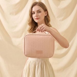 <b>Large</b> Multi-Functional Corduroy Lady <b>Makeup</b> Brush Organizer Pouch Breathable Zipper Foldable Travel Daily Use Cosmetic <b>Bag</b> - Product Image 5