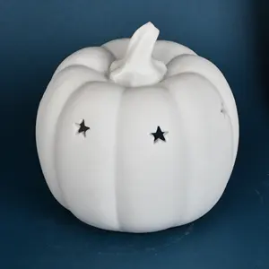 Fine Porcelain Pumpkin Tea Light Holder oil burner pumpkin Hot Sale Popular Fragrance Warmer Ceramic Candle Wax Melt Burner