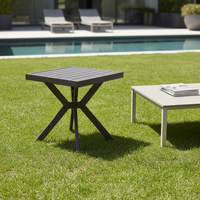 Table de salle à manger carrée robuste et légère 2026, avec plateau en pierre frittée, structure en aluminium, étanche, pour extérieur – Nouveauté très demandée