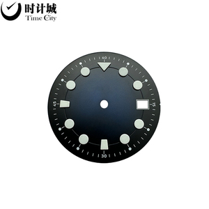 Quadrante smerigliato sfumato nero da 30MM con <span class=keywords><strong>Lume</strong></span> bianco Premium svizzero stampato a iniezione. OEM/ODM personalizzato. Si adatta NH34/35/36 quadranti. - Product Image 1