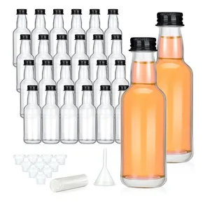High-Quality Clear Ice Wine Glass Bottles Empty 50ml 50 ml Liquor Bottles with screw Aluminum cap