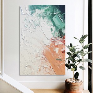 Minimalist Abstract Oil Painting Rectangle Textured Handmade Modern Living Room Decorative Art For Sofa Wall - Product Image 1
