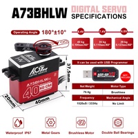 Moteur numérique sans balais AGFRC A73BHLW V2 40KG à couple élevé, 0,100 seconde, étanche, double roulement à billes, 4,8-8,4V, servo STD 1/10 RC