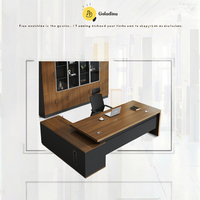 Bureau de direction en bois moderne de luxe en forme de L Mobilier de bureau de directeur général