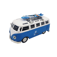 Véhicule jouet en métal à friction 1:32, camionnette, bus, voiture en alliage moulé sous pression avec planche de surf