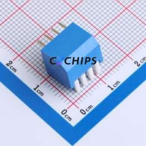 DP-4-B-T DIP Switch Through hole Component (THT),P=2.54mm Switch Piano Key Single Pole Single Throw 4 2.54mm - Product Image 2