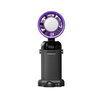 Nouveau ventilateur portable USB pliable à affichage numérique, en ABS, haute vitesse, pour réfrigération semi-conductrice transfrontalière